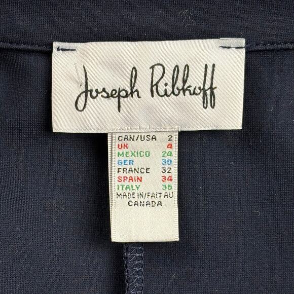 Joseph Ribkoff Jacket Women’s 2 Classic Cocoon Ponte Knit Evening Coat Navy Blue - Picture 6 of 14